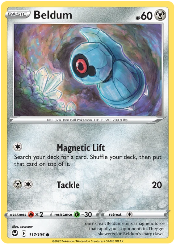 Beldum common #117 Pokémon kaart uit de Silver Tempest set