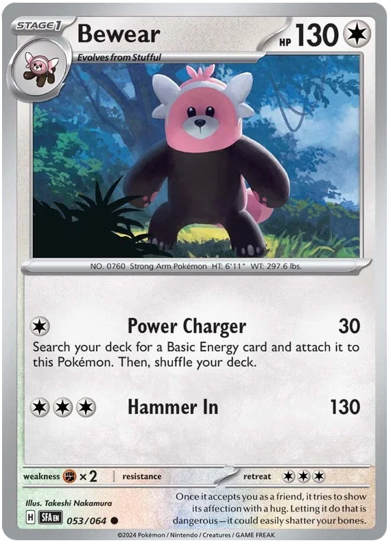 Pokémon Bewear common kaart #053 uit de Shrouded Fable set