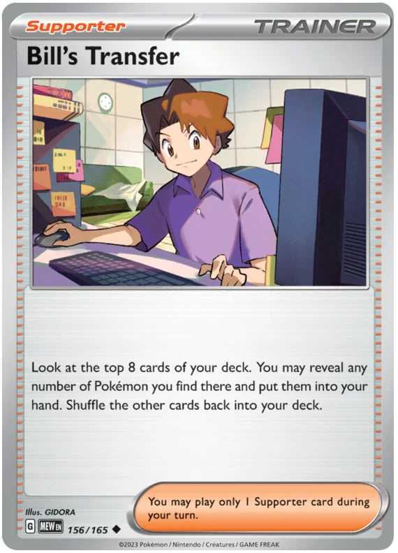 Bill's Transfer common #156 Pokémon kaart uit de 151 set