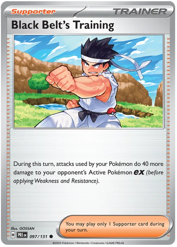 Pokémon Black Belt's Training kaart #097 uit de Prismatic Evolutions set