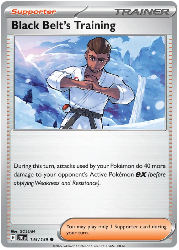 Pokemon Black Belt's Training trainerkaart #145 uit de Journey Together set