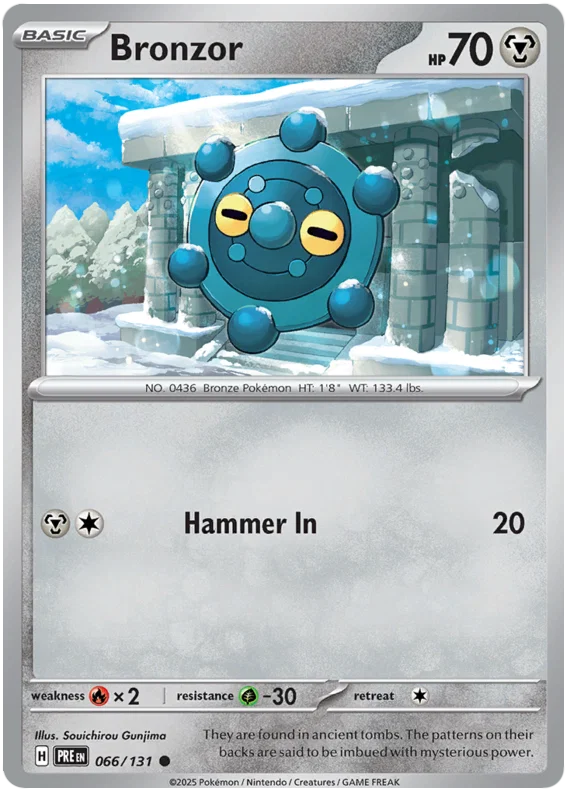 Bronzor #066 common Pokémon kaart uit de Prismatic Evolutions set