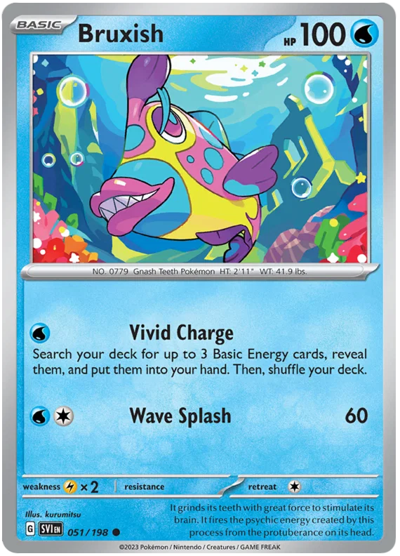Bruxish common kaart #051 uit de Pokémon Scarlet & Violet basisset