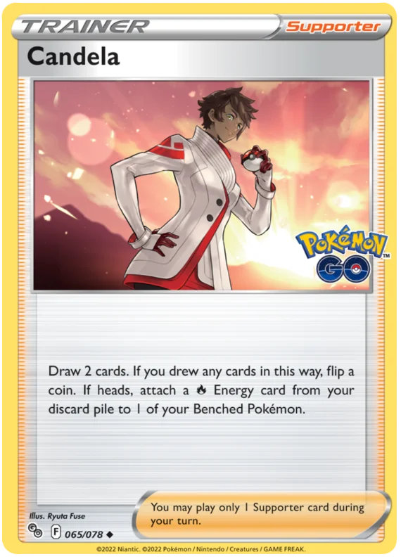 Candela Trainer kaart uit Pokémon Go voor Pokémon TCG