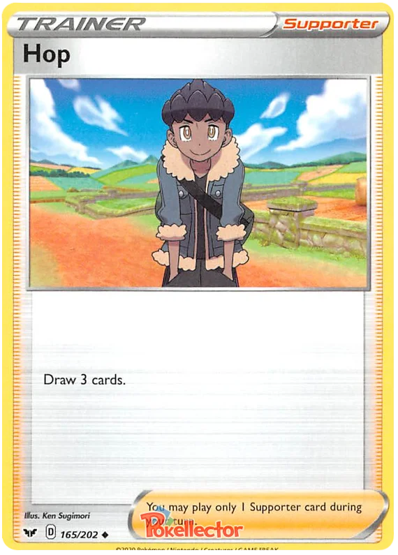 Pokémon TCG Trainerkaart Hop 165/202 Uncommon uit de Sword & Shield basisset.