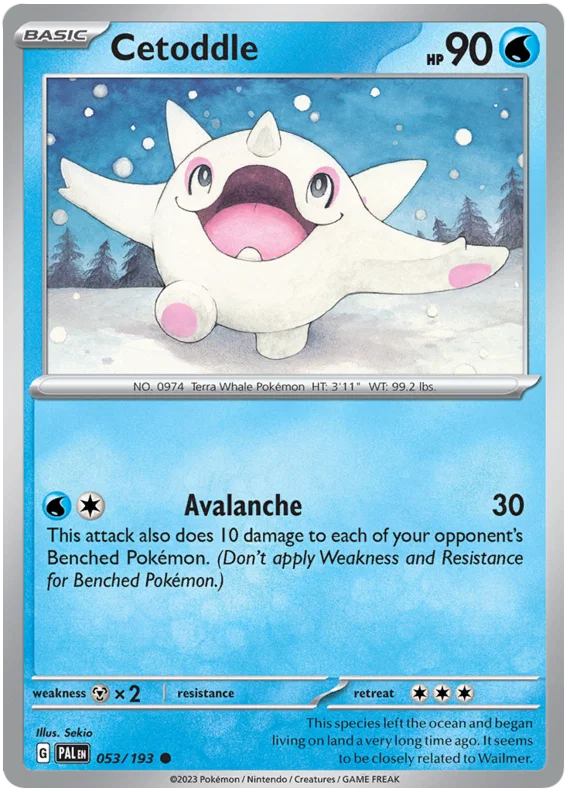 Cetoddle common kaart nummer 053 uit de Pokémon Paldea Evolved set