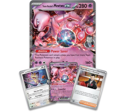Pokémon Team Rocket’s Mewtwo EX Box met promo kaart, oversized card, boosterpacks en kaarten van Giovanni, Meowth en Mewtwo