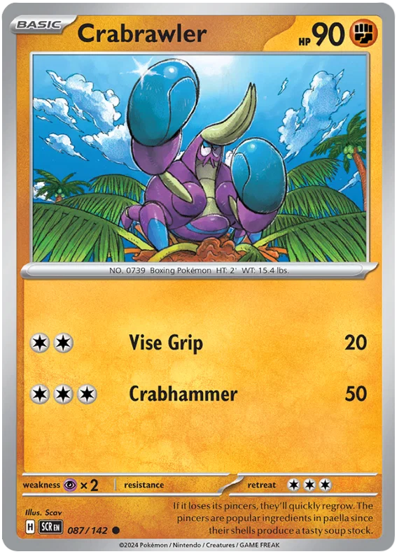 Pokémon Crabrawler #087 common kaart uit de Stellar Crown set