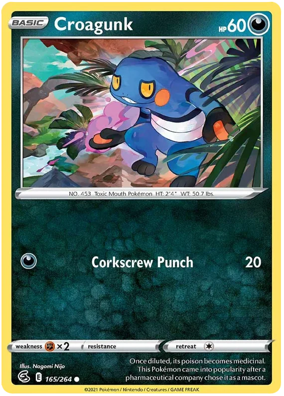 Croagunk 165/264 common kaart uit de Pokémon Fusion Strike set