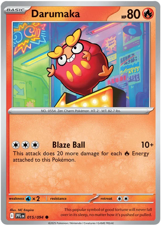 Darumaka common kaart #015 uit de Pokémon Phantasmal Flames set