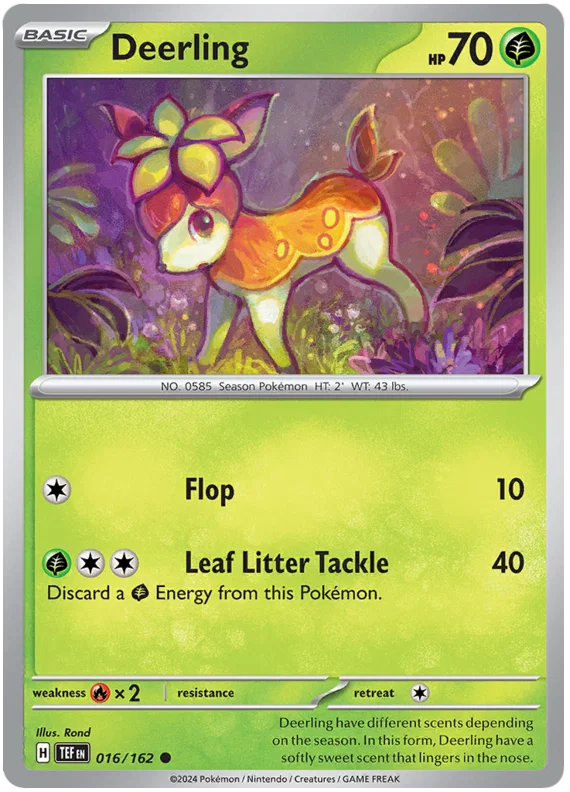 Pokémon Deerling #016 common kaart uit de Temporal Forces set