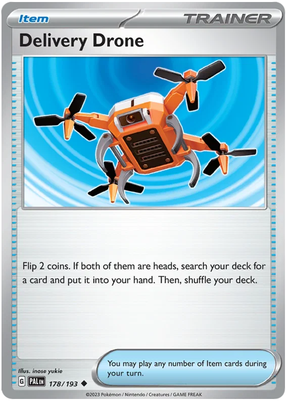 Pokémon Delivery Drone #178 common kaart uit de Paldea Evolved set