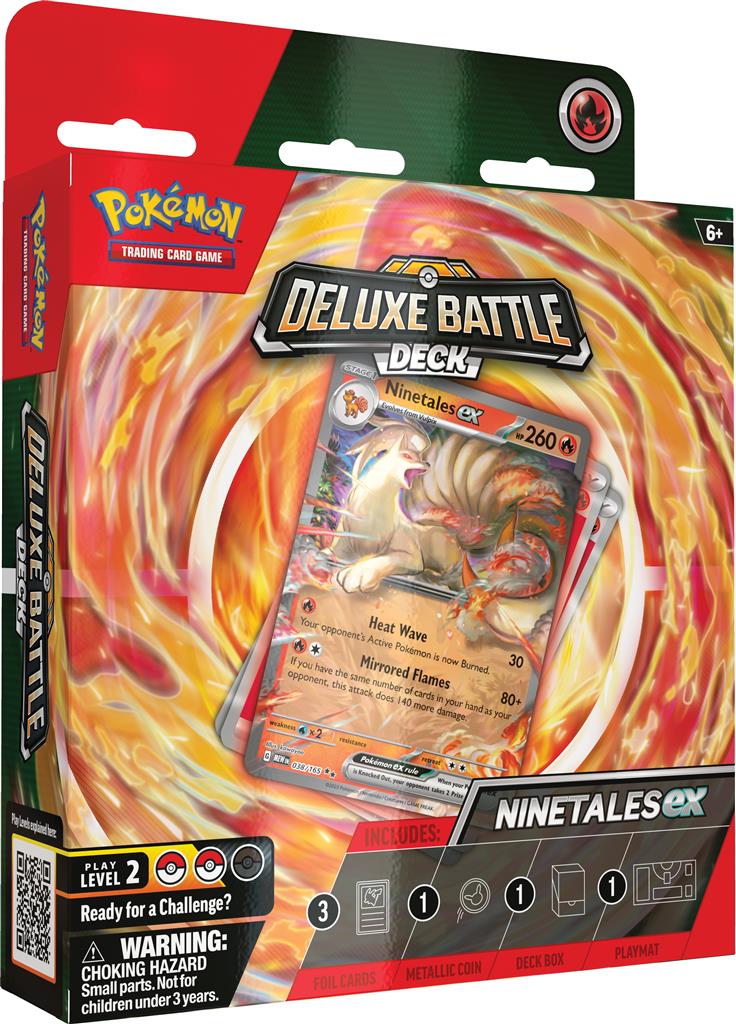 Pokémon Deluxe ex Battle Deck Ninetales met Ninetales ex, Vulpix, Rapidash en grote Ninetales munt – compleet 60-kaartendeck voor gevorderde spelers
