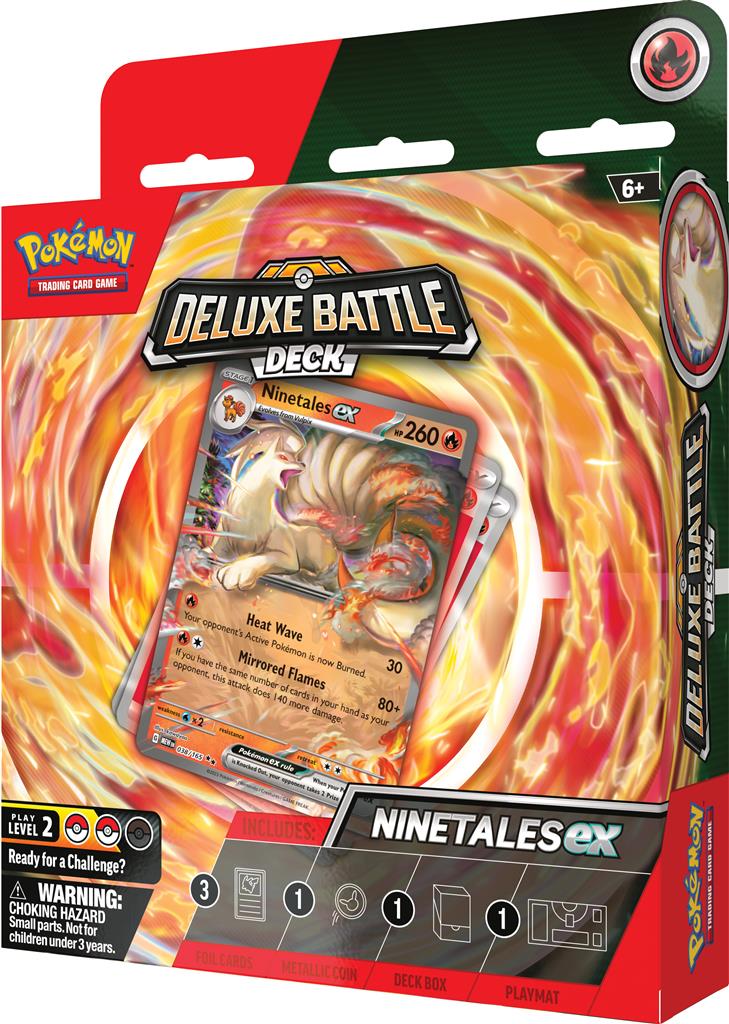 Pokémon Deluxe ex Battle Deck Ninetales met Ninetales ex, Vulpix, Rapidash en grote Ninetales munt – compleet 60-kaartendeck voor gevorderde spelers