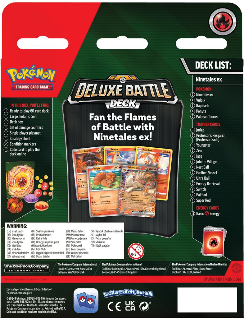 Pokémon Deluxe ex Battle Deck Ninetales met Ninetales ex, Vulpix, Rapidash en grote Ninetales munt – compleet 60-kaartendeck voor gevorderde spelers