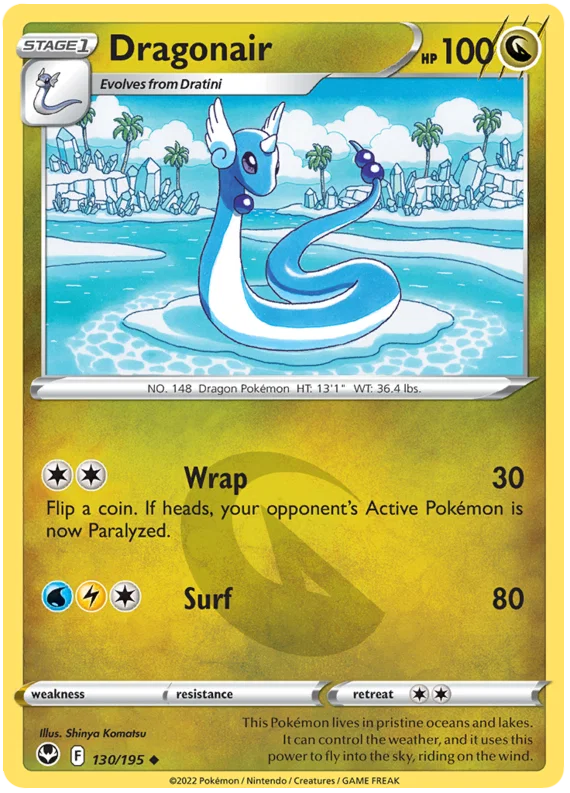 Dragonair common kaart #130 uit de Pokémon Silver Tempest set