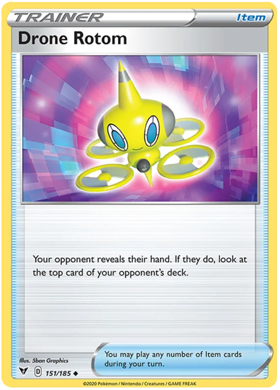 Pokémon Drone Rotom kaart 151/185 uit de Vivid Voltage set, Trainer Item common