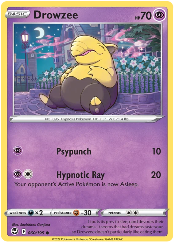 Drowzee common kaart #060 uit de Pokémon Silver Tempest set