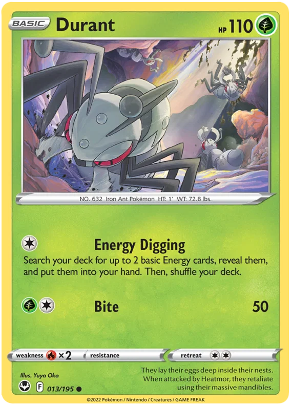 Durant common #013 Pokémon kaart uit de Silver Tempest set