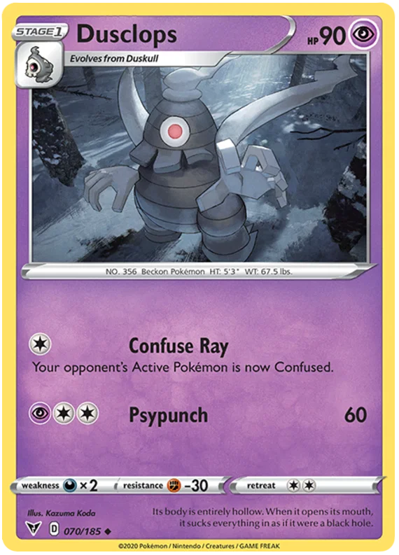 Dusclops common kaart 070/185 uit de Pokémon Vivid Voltage set