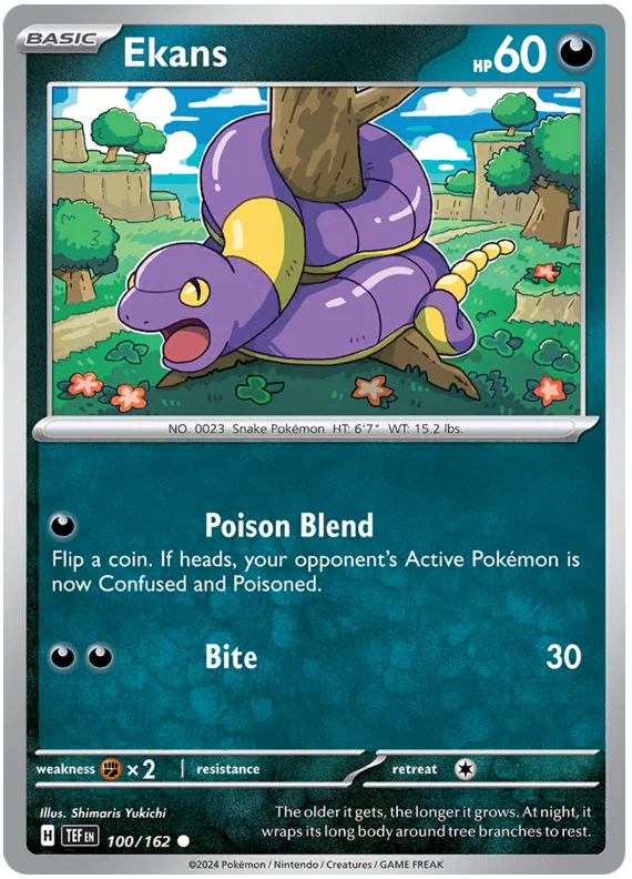 Pokémon Ekans #100 common kaart uit de Temporal Forces set