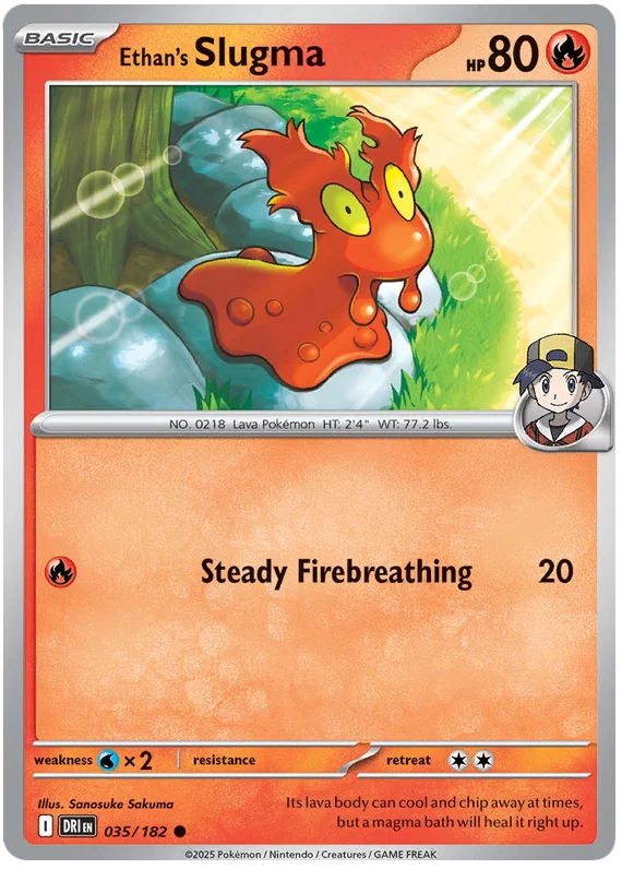 Pokemon kaart Ethan's Slugma common #035 uit de Destined Rivals set