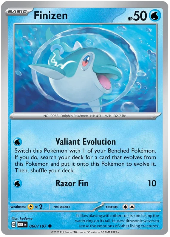 Pokémon Finizen common kaart #060 uit de Obsidian Flames set