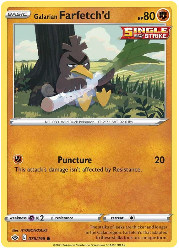 Galarian Farfetch'd 078/198 common kaart uit de Pokémon Chilling Reign set
