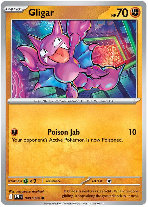 Gligar common kaart #049 uit de Pokémon Phantasmal Flames set