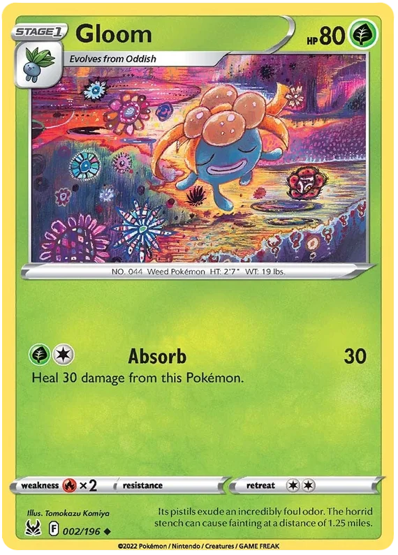 Gloom common kaart 002/196 uit de Pokémon Lost Origin set