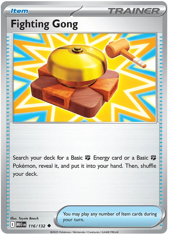Pokémon Gong common kaart nummer 116 uit de Mega Evolution set