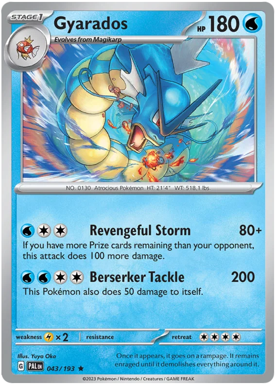 Gyarados common kaart #043 uit de Pokemon Paldea Evolved set