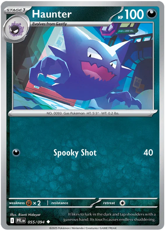 Haunter #055 common kaart uit de Pokémon Phantasmal Flames set