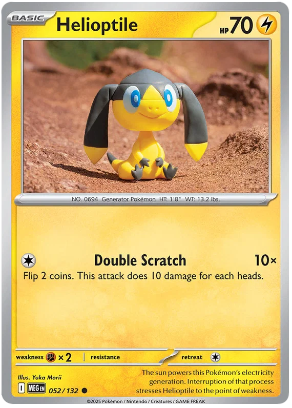 Pokémon Helioptile #052 common kaart uit de Mega Evolution set