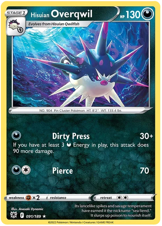 Hisuian Overqwil common kaart 091/189 uit Pokemon Astral Radiance