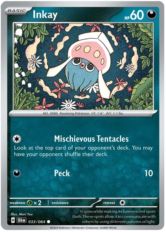 Pokémon Inkay common kaart nummer 033 uit de Shrouded Fable set