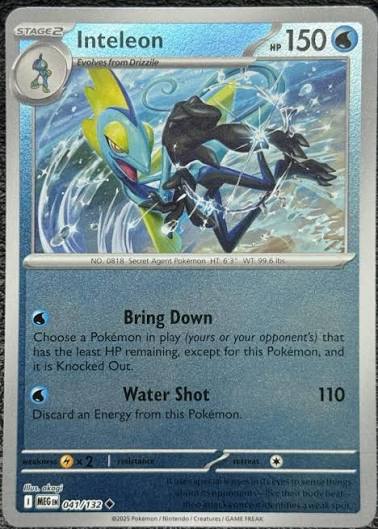 Inteleon Reverse Holo kaart #041 uit de Pokémon Mega Evolution set
