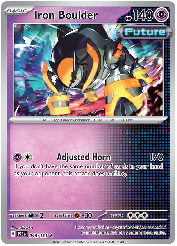 Pokémon Iron Boulder holokaart #046 uit de Prismatic Evolutions set