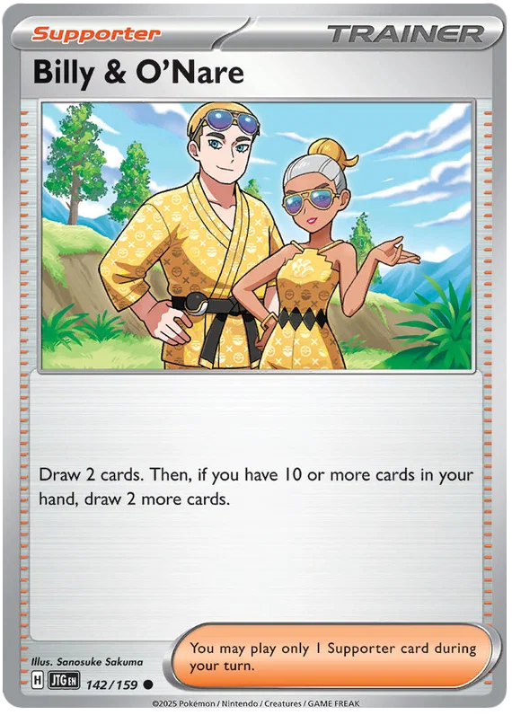 Pokémon kaart Billy & O'nare common uit Journey Together set nummer 142