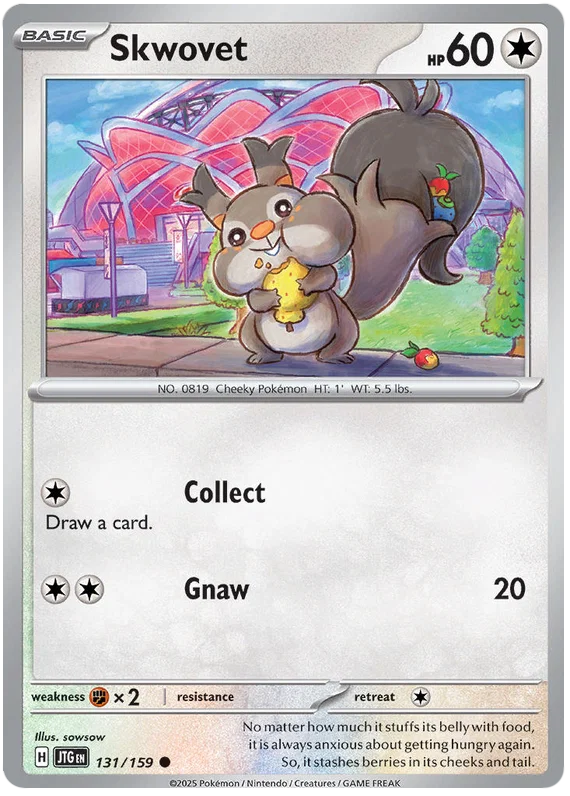 Pokémon Journey Together Skwovet #131 common losse kaart