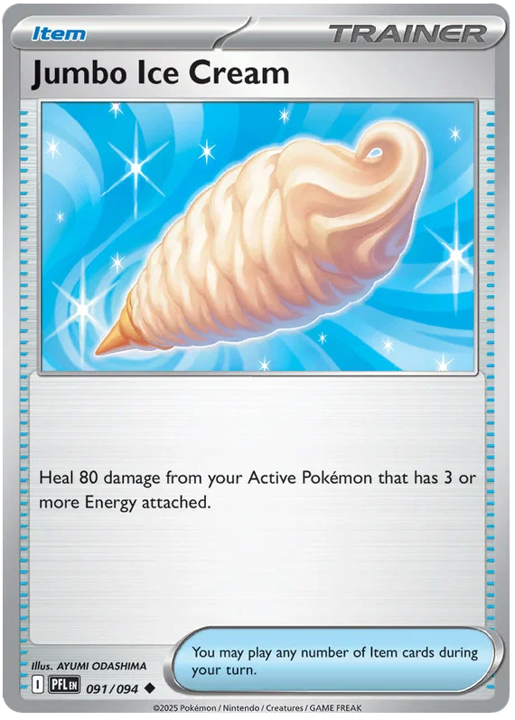 Pokemon Jumbo Ice Cream common kaart nummer 091 uit de Phantasmal Flames set