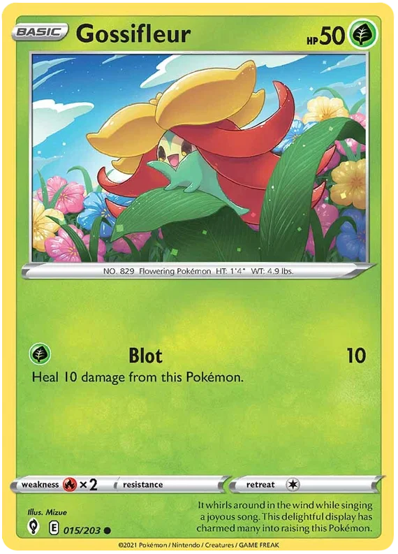 Gossifleur #015/203 common kaart uit Pokemon Evolving Skies set