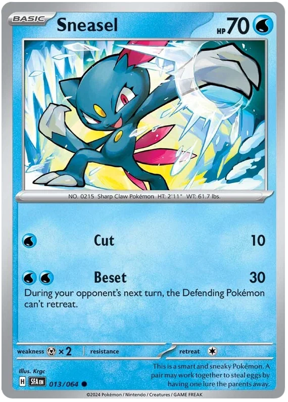 Sneasel common Pokémon kaart #013 uit de Shrouded Fable set