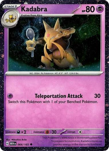 Pokémon Kadabra Galaxy Holo kaart nummer 064 uit de 151-set