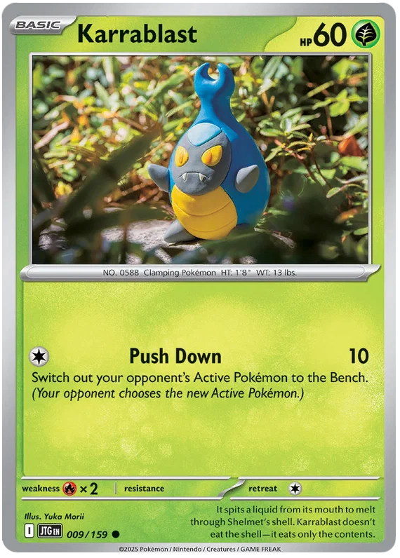 Pokémon Karrablast common kaart #009 uit de Journey Together set