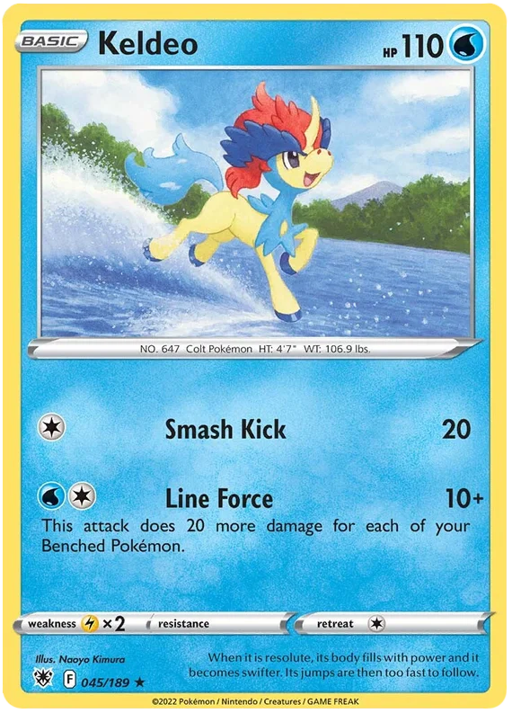 Keldeo Pokemon kaart #045/189 uit de Astral Radiance set