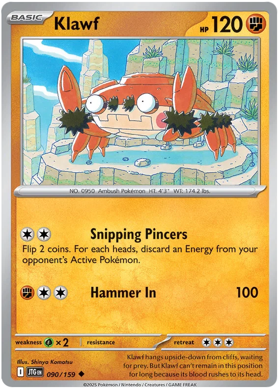 Pokémon Klawf common kaart #090 uit de Journey Together set