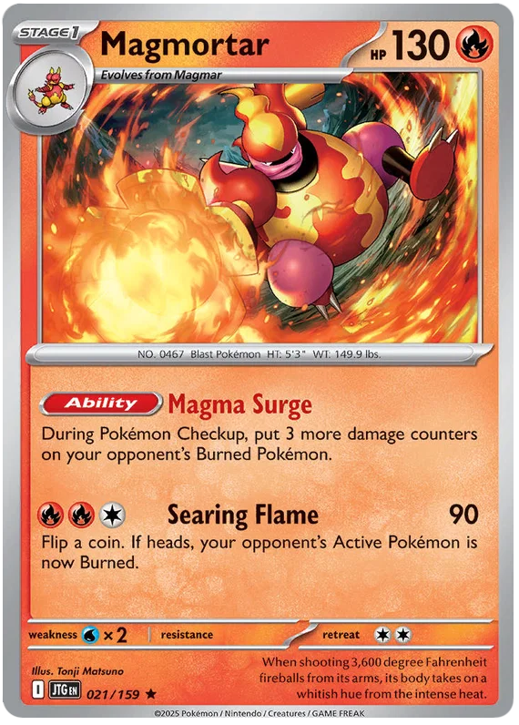 Magmortar Holo #021 losse Pokémon kaart uit de Journey Together set