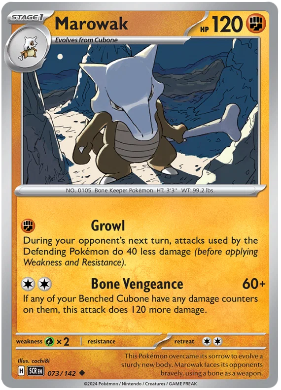 Marowak #073 common Pokémon kaart uit de Stellar Crown set