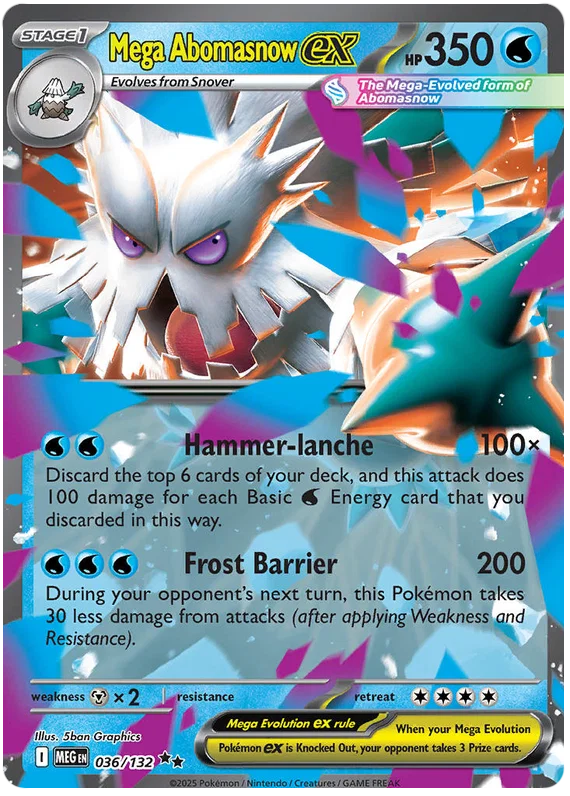 Mega Abomasnow ex #036 Pokémon kaart uit de Mega Evolution set